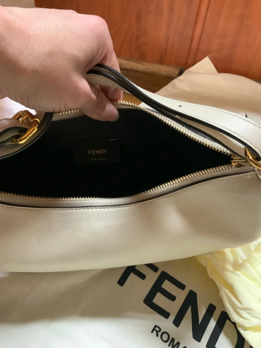 FENDI Fendigraphy Leather Hobo Bag